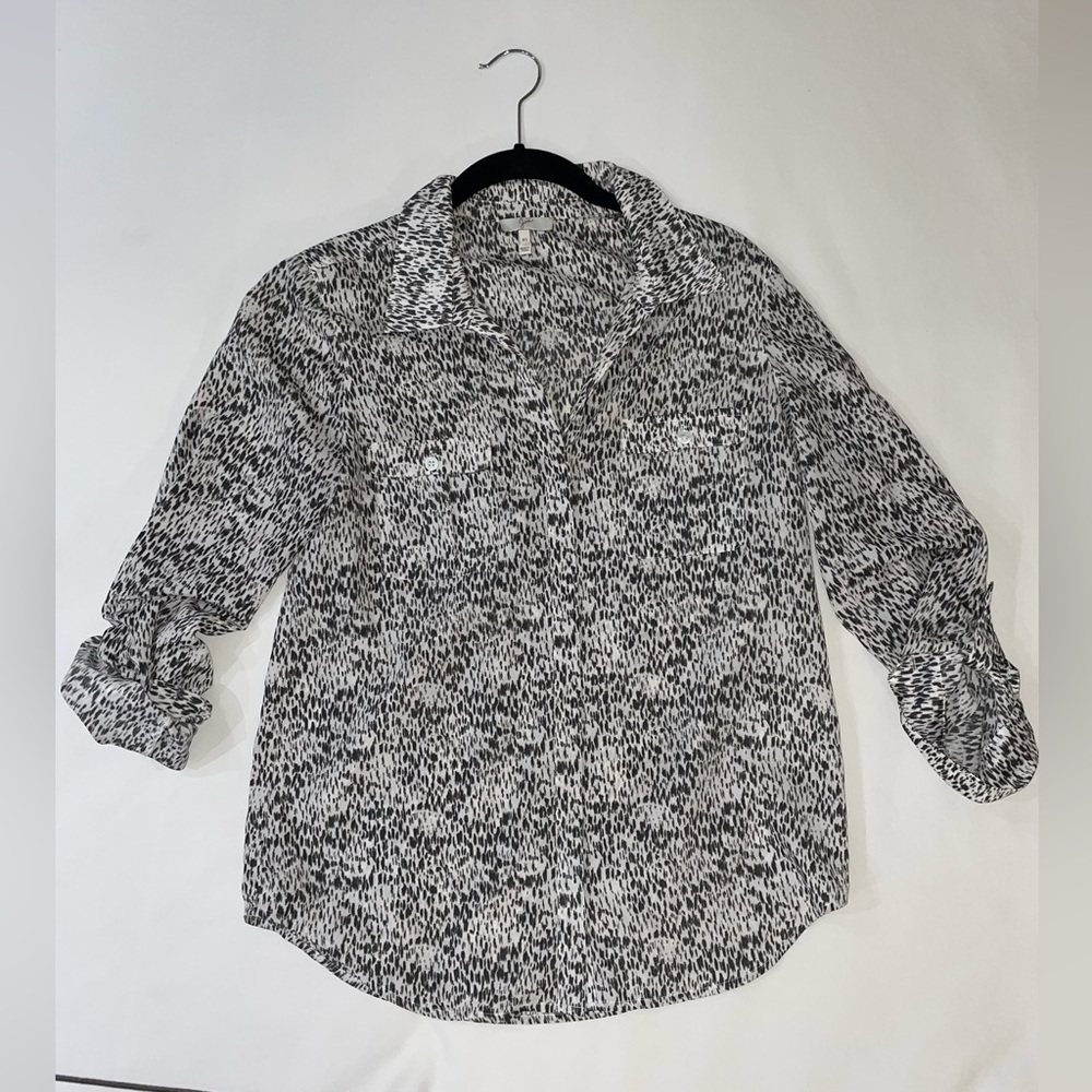Joie black and white patterned blouse XS